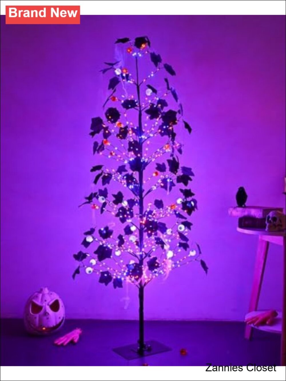 👻 5FT Lighted Halloween Tree 518 LED Twinkling Spooky Tree Decor